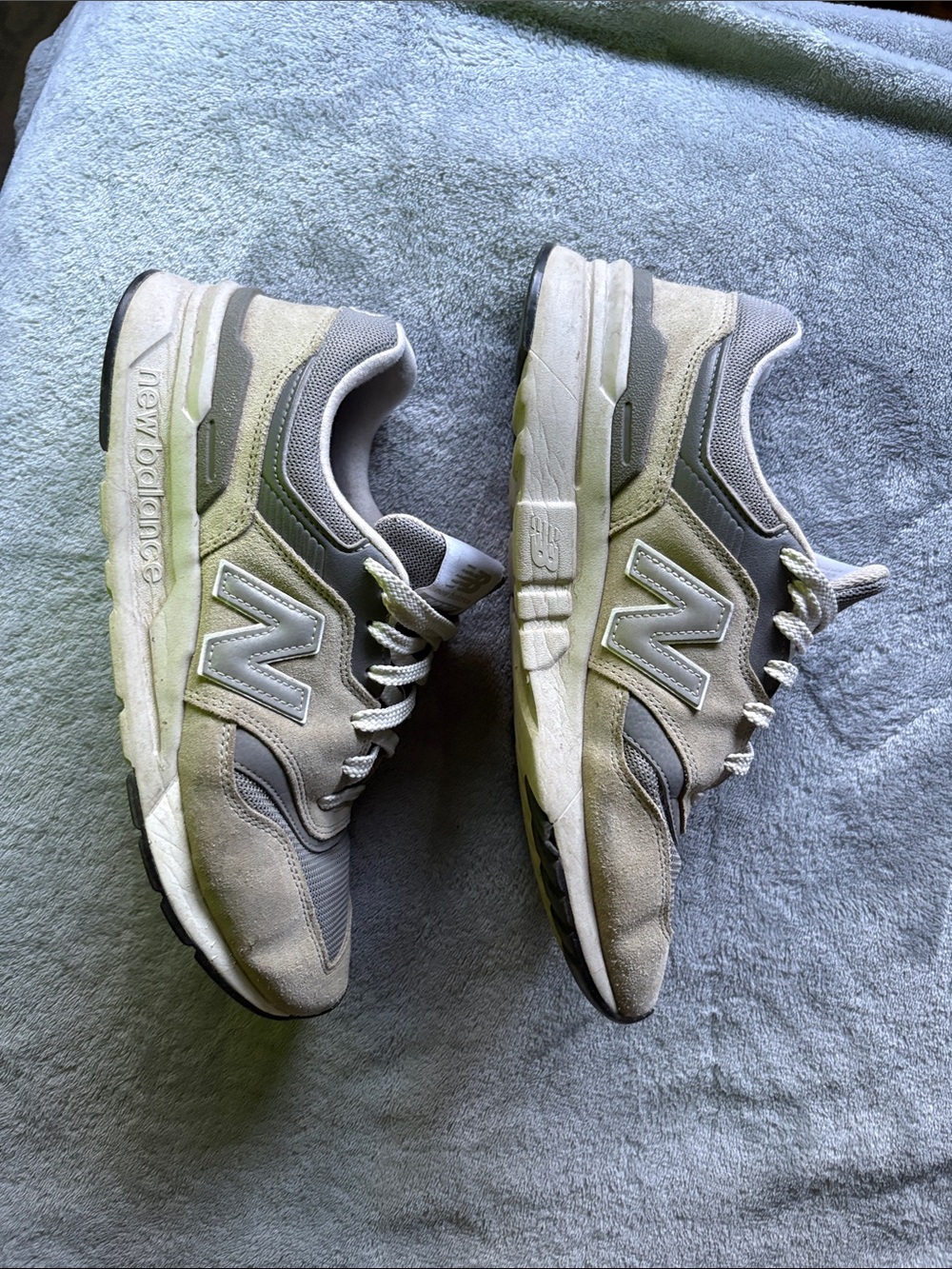 New Balance Men's Grey Suede & Mesh Sneakers